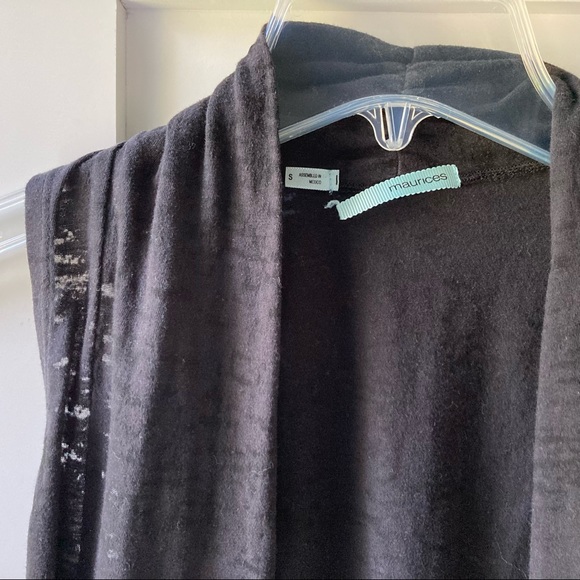 Maurices Black Burn Out Cotton Tee Layering Vest Size Small - Picture 2 of 2